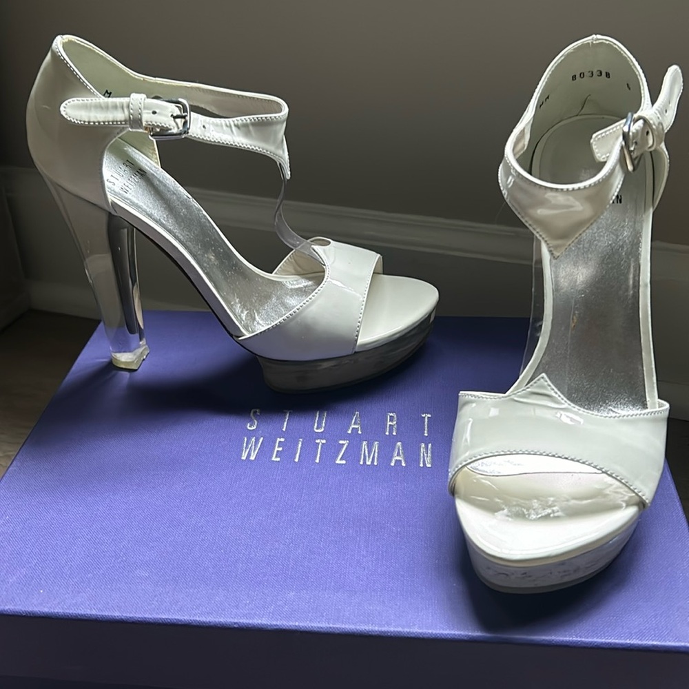 Stuart Whitman Lucite heal sandal